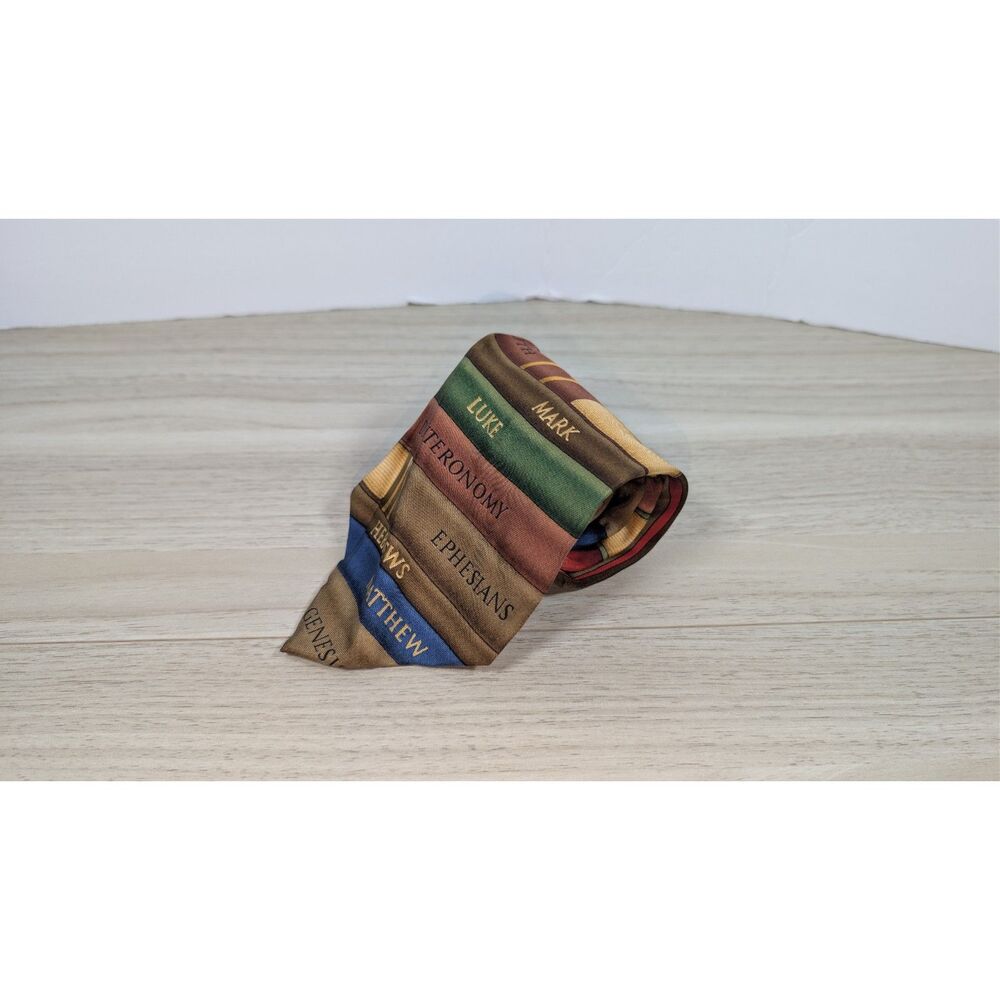 Eagles Wings Silk Tie Bible Books Print Christian Religious Neck Tie